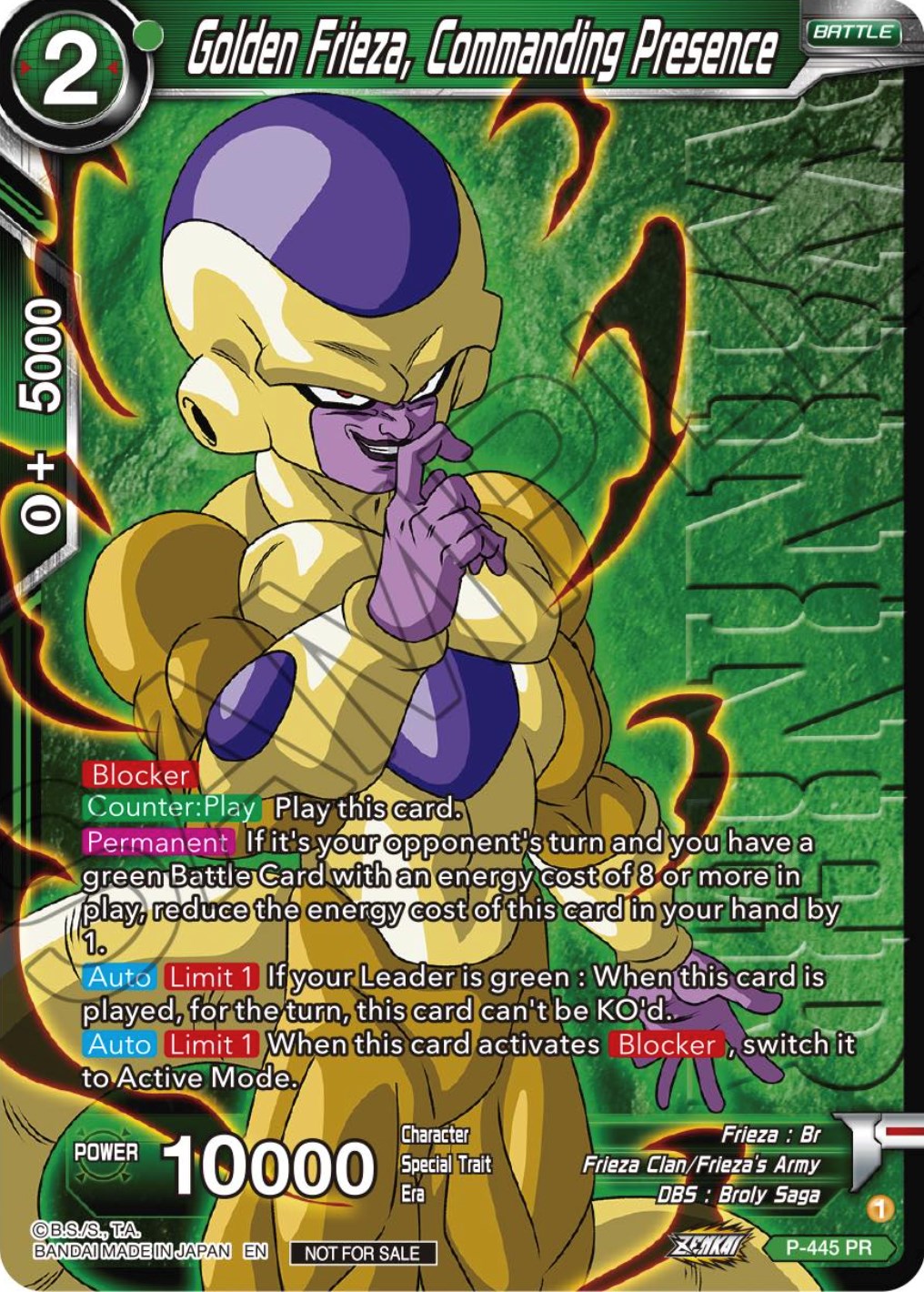 Golden Frieza, Commanding Presence (Winner) (P-445) [Tournament Promotion Cards] | Total Play