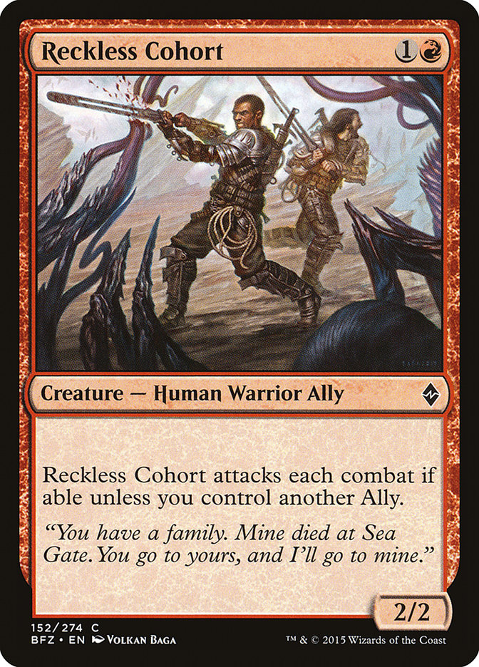 Reckless Cohort [Battle for Zendikar] | Total Play