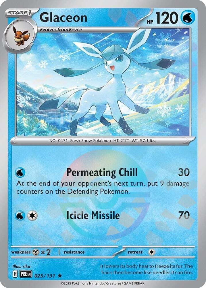 Glaceon (025/131) (Poke Ball Pattern) [Scarlet & Violet: Prismatic Evolutions] | Total Play