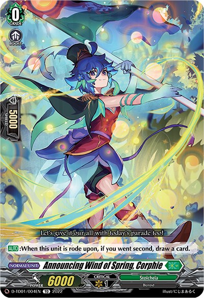 Announcing Wind of Spring, Corphie (D-TD01/004EN) [Urara Haneyama -Bandmaster of Blossoming Bonds-] | Total Play