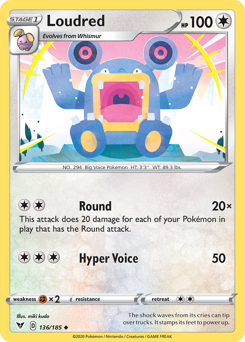 Loudred (136/185) [Sword & Shield: Vivid Voltage] | Total Play