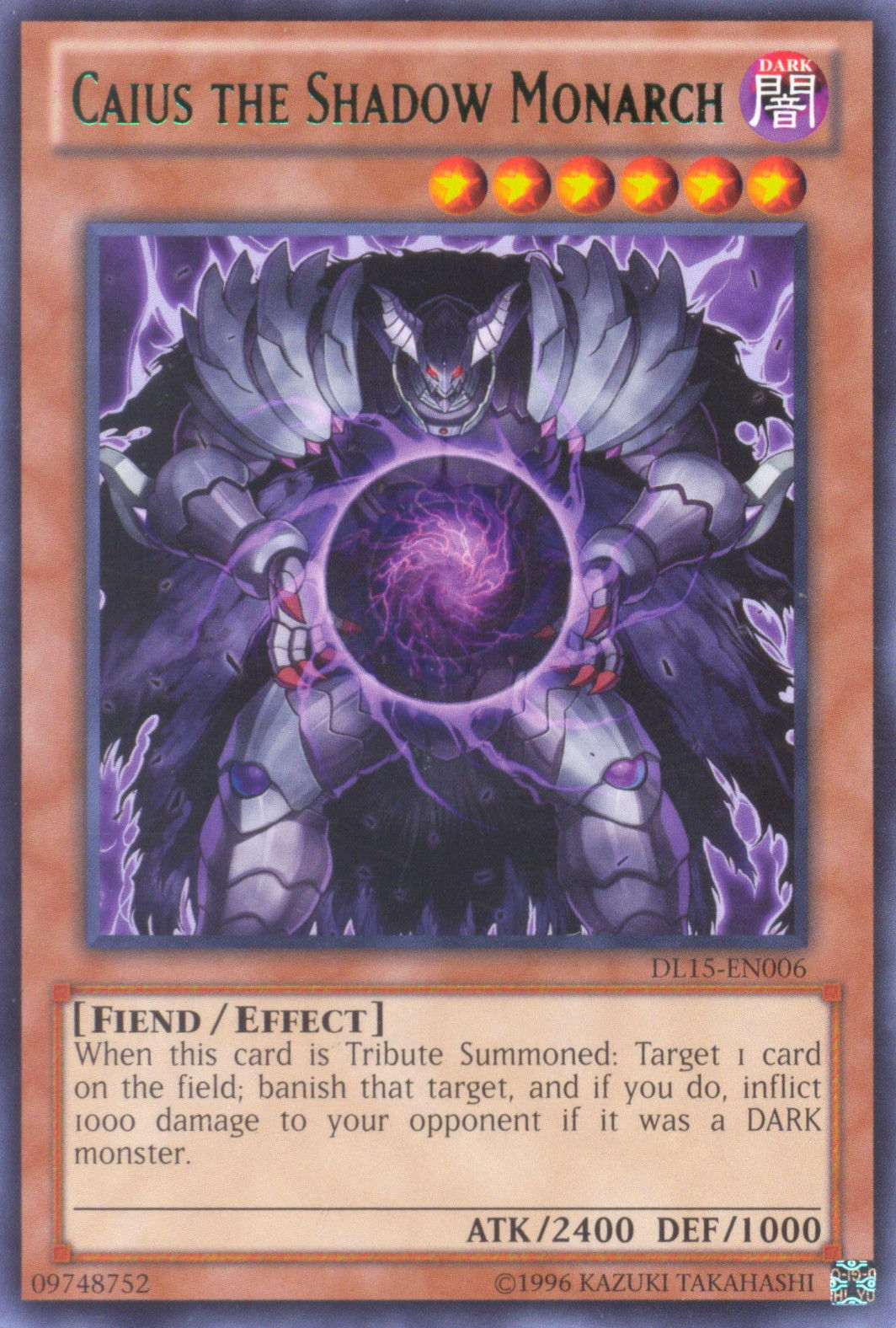 Caius the Shadow Monarch (Green) [DL15-EN006] Rare | Total Play