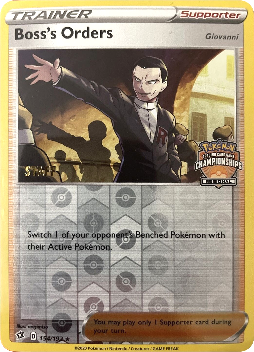 Boss's Orders (154/192) (Staff Regional Championships) [League & Championship Cards] | Total Play