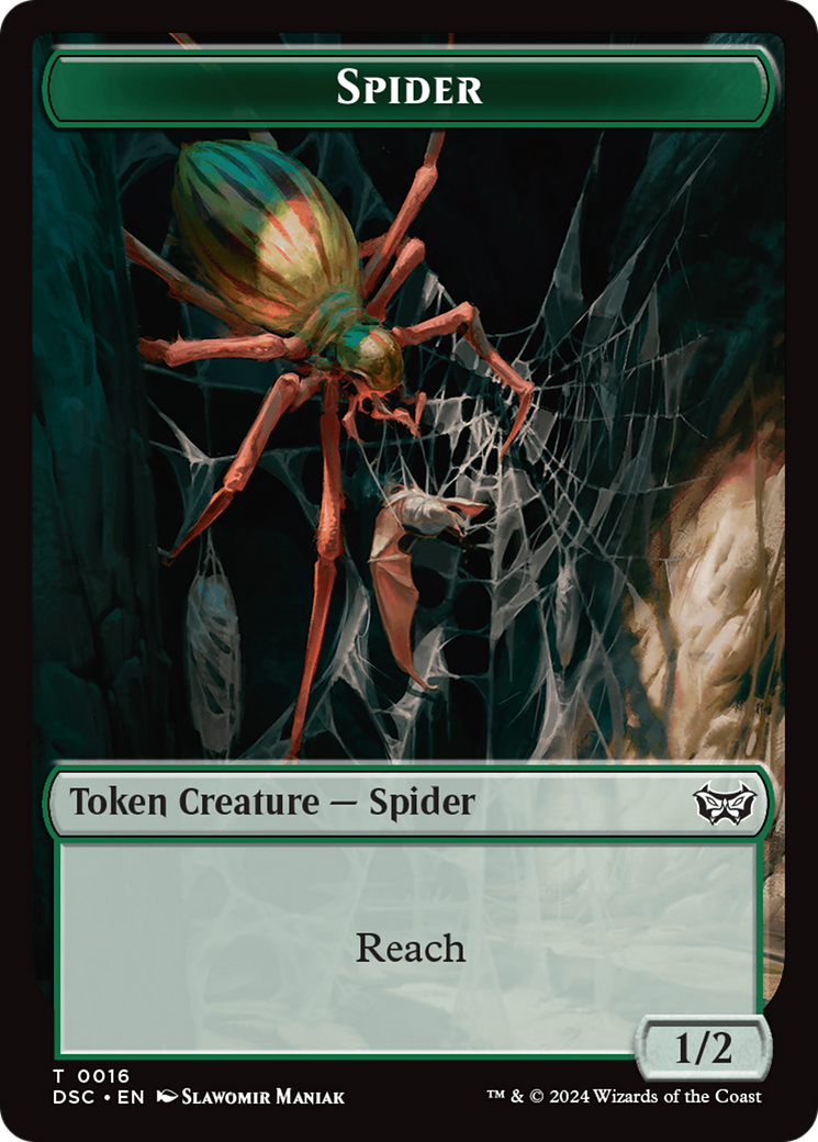 Insect (0012) // Spider Double-Sided Token [Duskmourn: House of Horror Commander Tokens] | Total Play