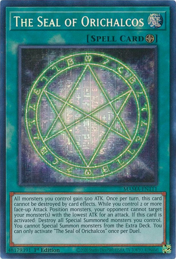 The Seal of Orichalcos [MAMA-EN111] Secret Pharaoh's Rare | Total Play