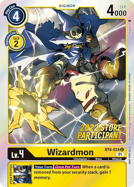 Wizardmon [BT6-034] (2022 Store Participant) [Double Diamond Promos] | Total Play