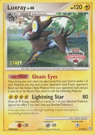 Luxray (7/130) (National Championships) (Staff) [Diamond & Pearl: Base Set] | Total Play