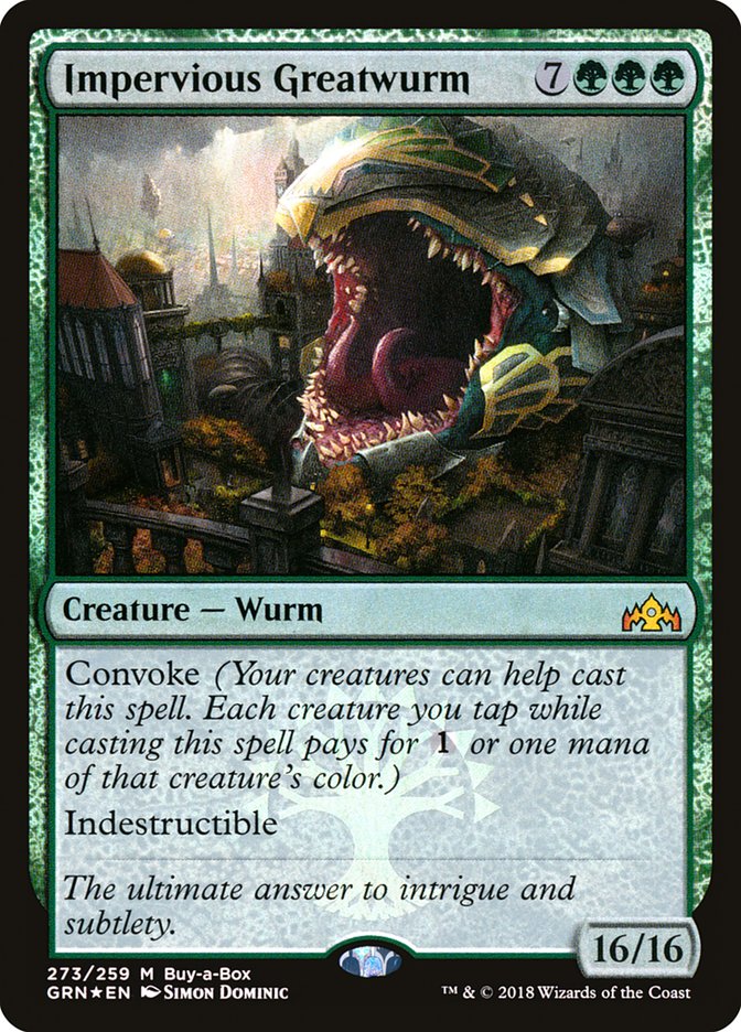 Impervious Greatwurm (Buy-A-Box) [Guilds of Ravnica] | Total Play
