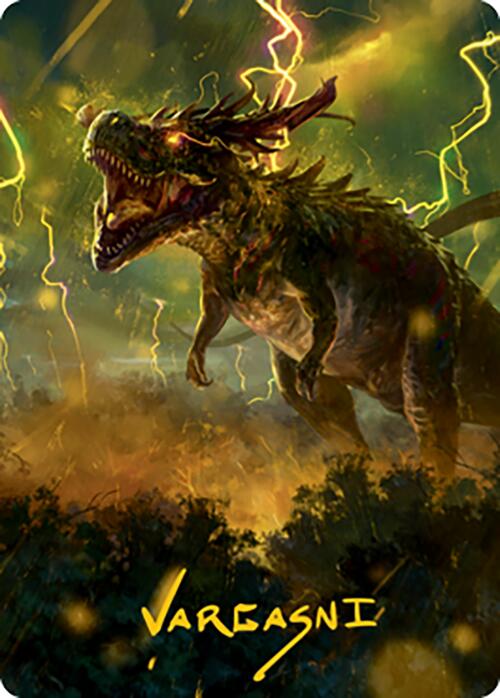 Thrasta, Tempest's Roar Art Card (42) (Gold-Stamped Signature) [Modern Horizons 2 Art Series] | Total Play