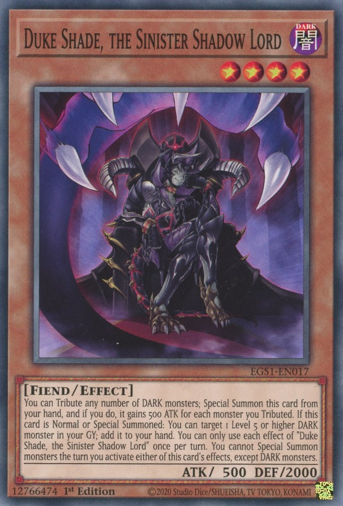 Duke Shade, the Sinister Shadow Lord [EGS1-EN017] Common | Total Play