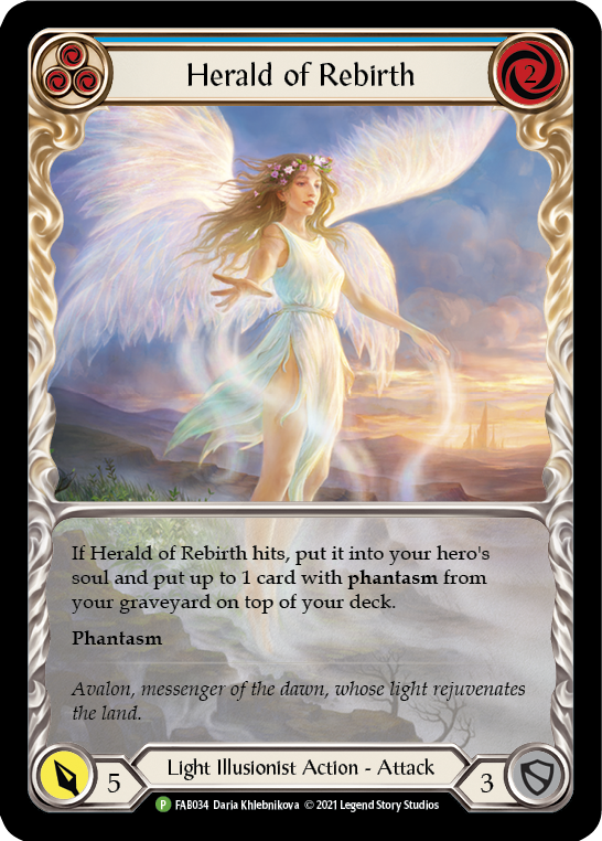 Herald of Rebirth (Blue) [FAB034] (Promo)  Rainbow Foil | Total Play