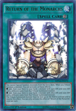 Return of the Monarchs [MP14-EN173] Ultra Rare | Total Play