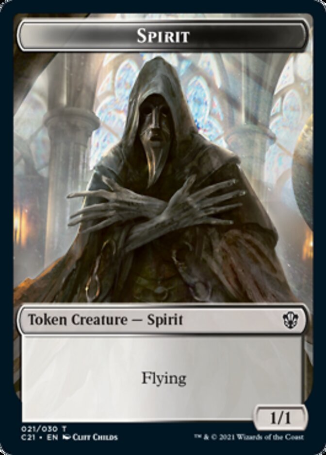 Zombie // Spirit Double-Sided Token [Commander 2021 Tokens] | Total Play