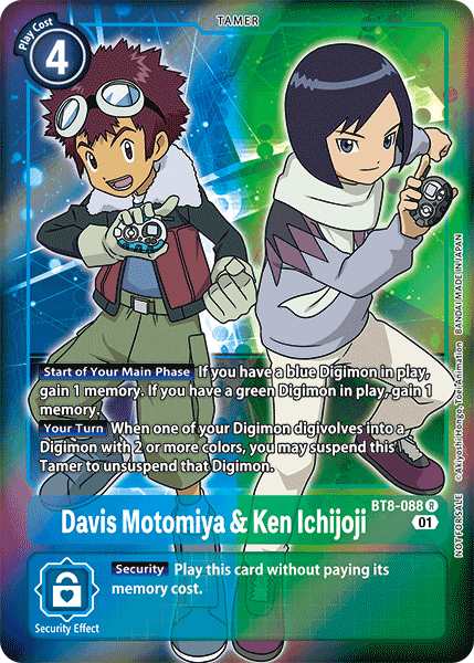 Davis Motomiya & Ken Ichijoji [BT8-088] (Alternative Art - Box Topper) [New Awakening] | Total Play