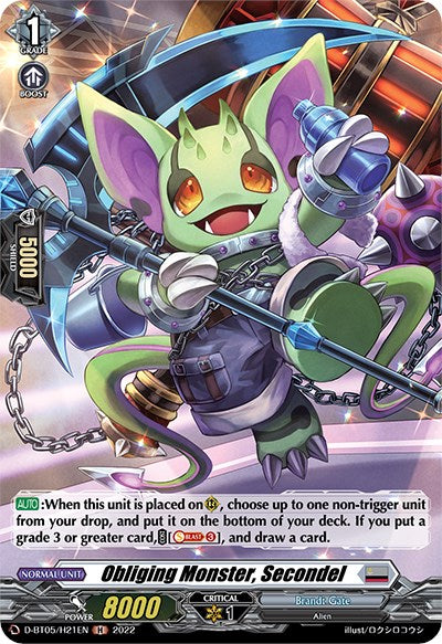 Obliging Monster, Secondel (D-BT05/H21EN) [Triumphant Return of the Brave Heroes] | Total Play