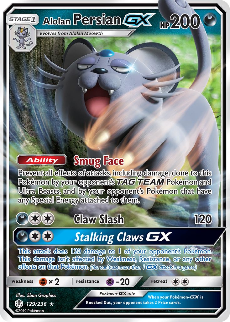 Alolan Persian GX (129/236) [Sun & Moon: Cosmic Eclipse] | Total Play