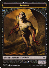 Zombie // Worm Double-Sided Token [Commander 2016 Tokens] | Total Play