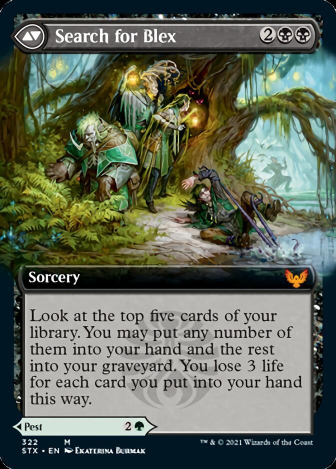 Blex, Vexing Pest // Search for Blex (Extended Art) [Strixhaven: School of Mages] | Total Play