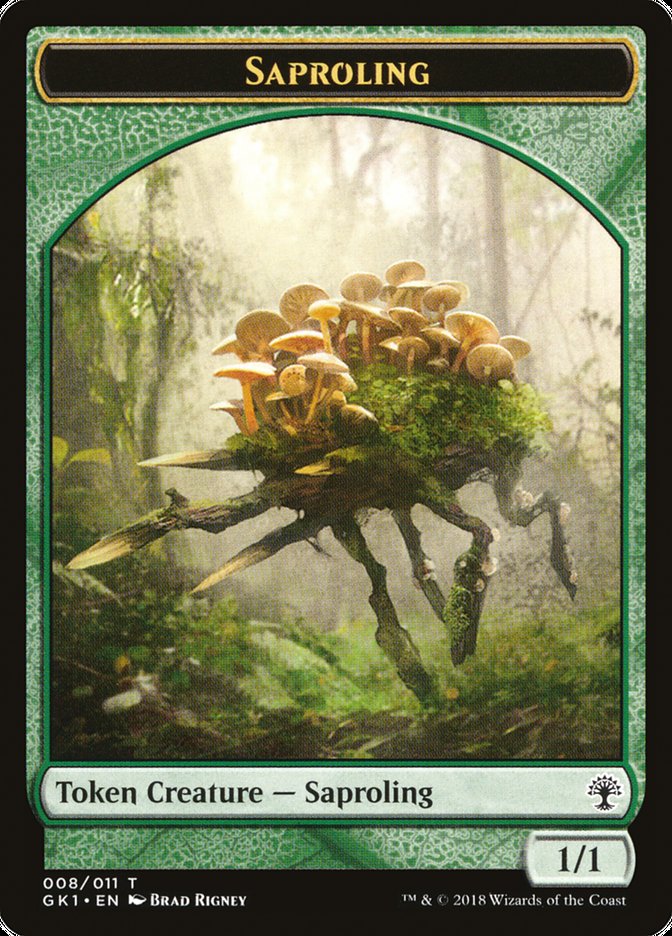 Saproling // Elf Knight Double-Sided Token [Guilds of Ravnica Guild Kit Tokens] | Total Play