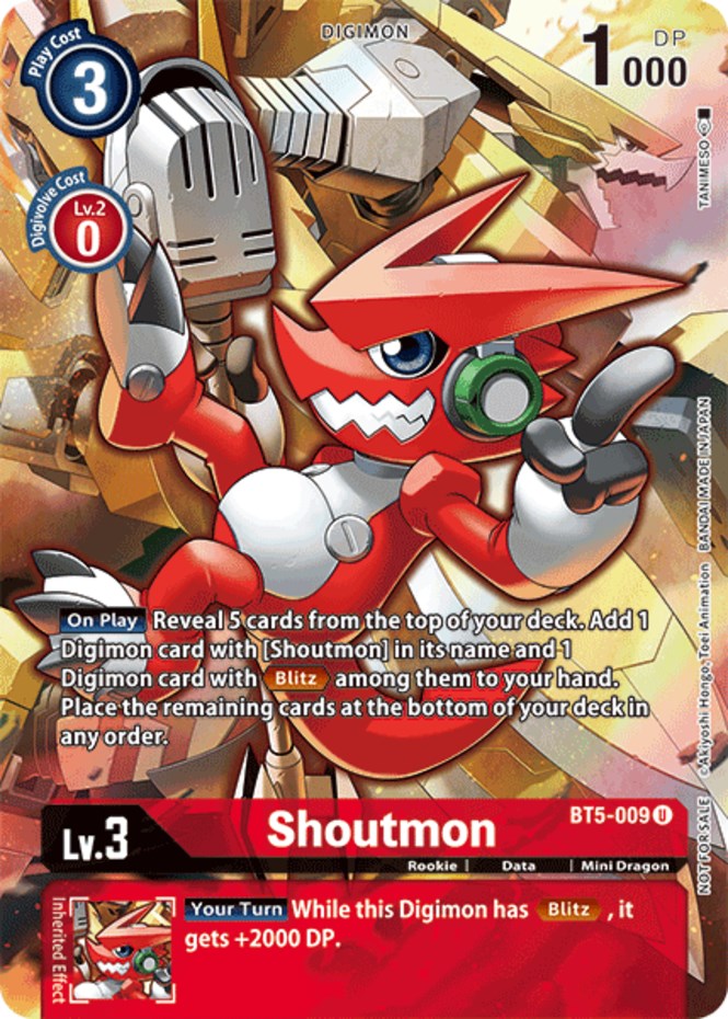 Shoutmon [BT5-009] (Tamer's Evolution Box 2) [Battle of Omni Promos] | Total Play