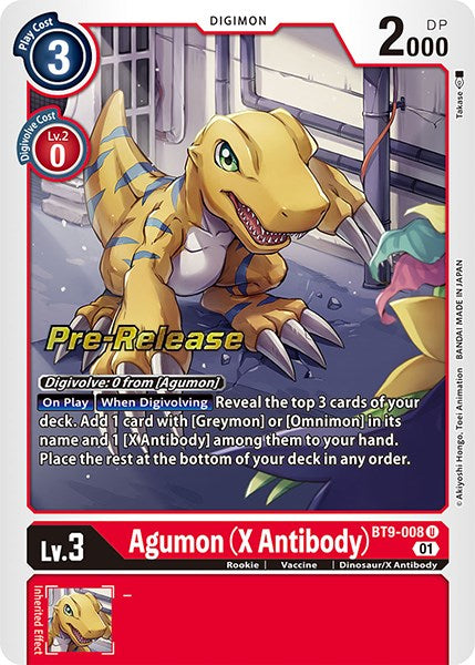 Agumon (X Antibody) [BT9-008] [X Record Pre-Release Promos] | Total Play