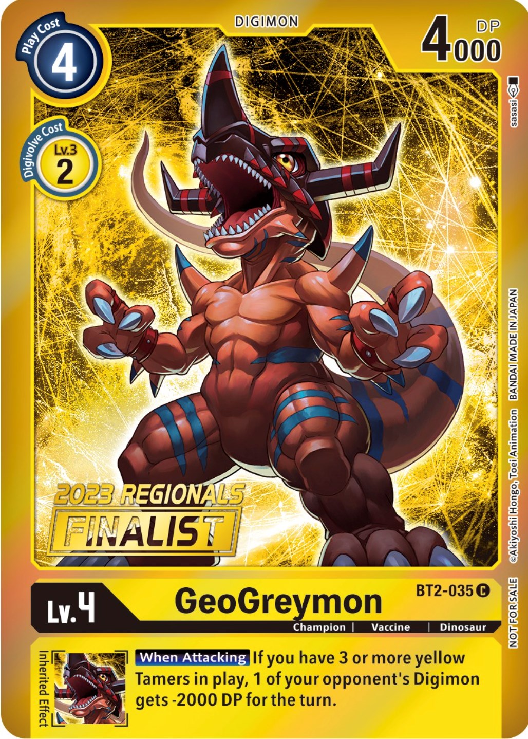 GeoGreymon [BT2-035] (2023 Regionals Finalist) [Release Special Booster Promos] | Total Play