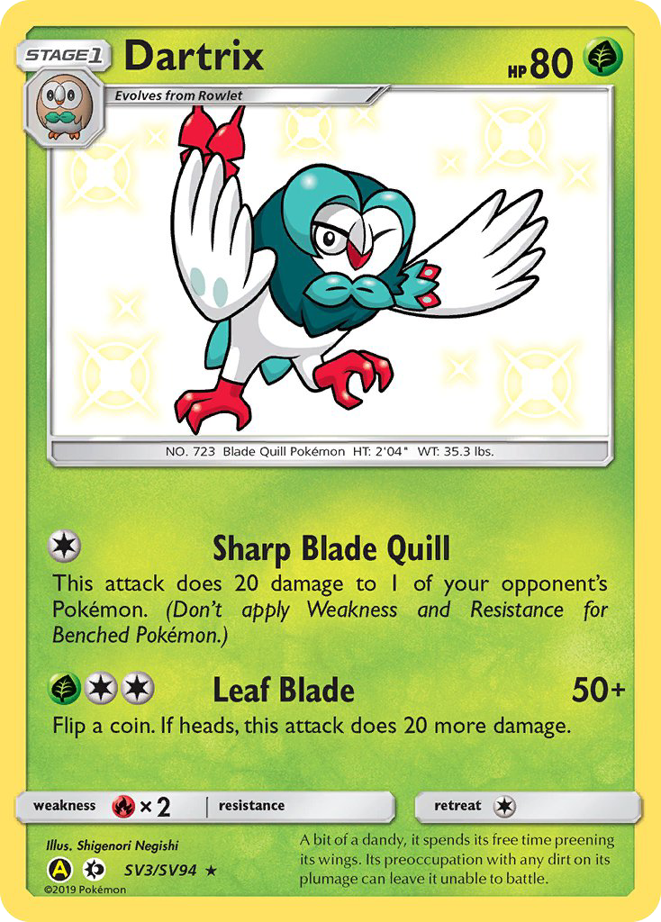 Dartrix (SV3/SV94) [Sun & Moon: Hidden Fates - Shiny Vault] | Total Play