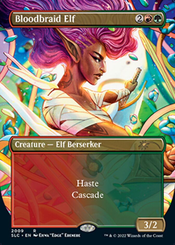 Bloodbraid Elf (Borderless Alternate Art) [Secret Lair Countdown Kit] | Total Play