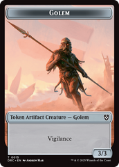 Golem (0014) // Golem (0015) Double-Sided Token [Aetherdrift Commander Tokens] | Total Play