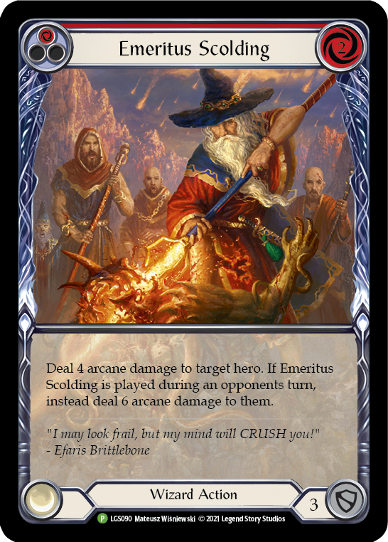 Emeritus Scolding (Red Extended Art) [LGS090] (Promo)  Rainbow Foil | Total Play