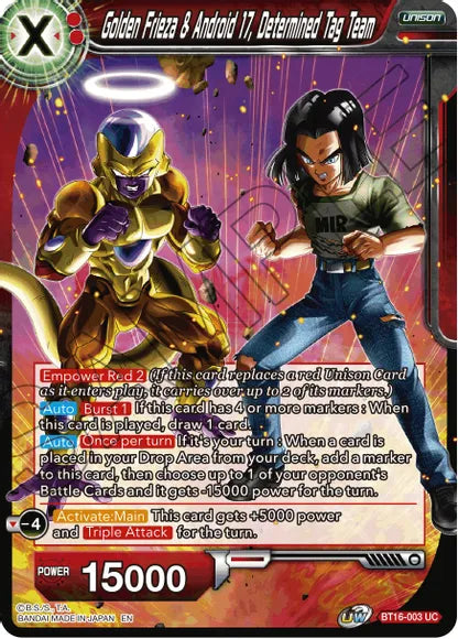 Golden Frieza & Android 17, Determined Tag Team (BT16-003) [Realm of the Gods] | Total Play