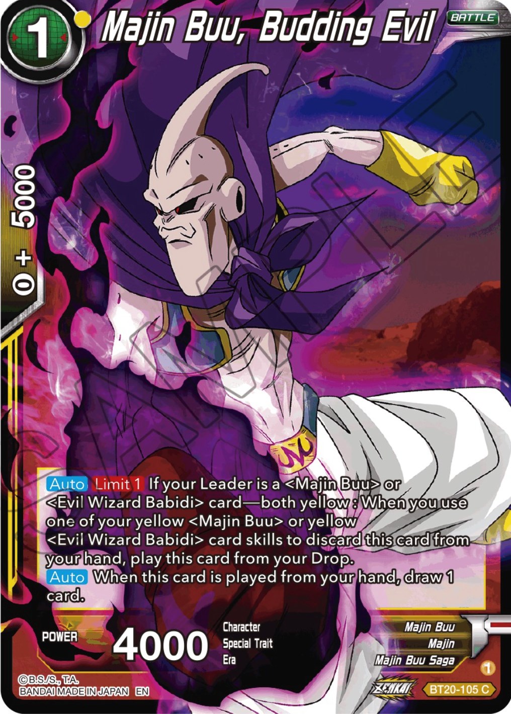 Majin Buu, Budding Evil (BT20-105) [Power Absorbed] | Total Play