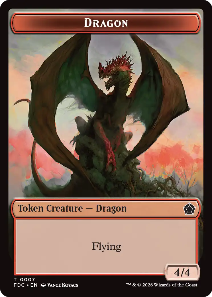 Dragon (0007) // Treasure Double-Sided Token [Foundations Commander Tokens] | Total Play