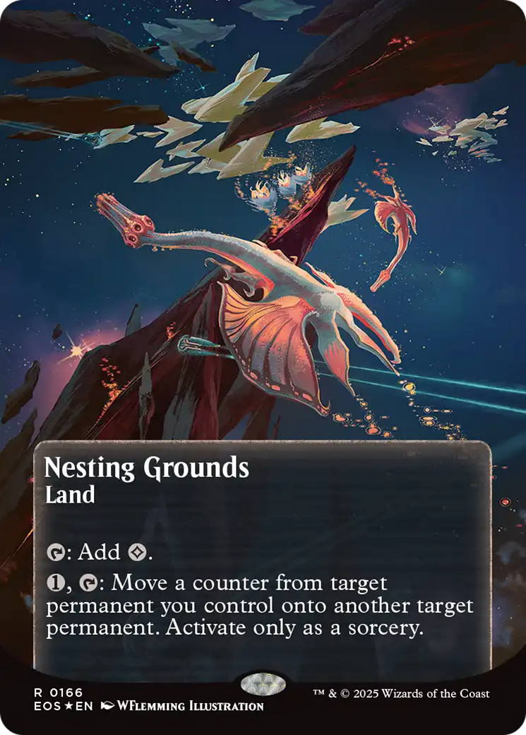 Nesting Grounds (0166) (Borderless) (Galaxy Foil) [Edge of Eternities: Stellar Sights] | Total Play