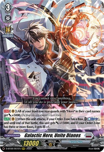 Galactic Hero, Unite Dianos (D-BT06/007EN) [Blazing Dragon Reborn] | Total Play