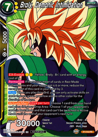Broly, Demonic Intimidation (Broly Pack Vol. 3) (P-110) [Promotion Cards] | Total Play