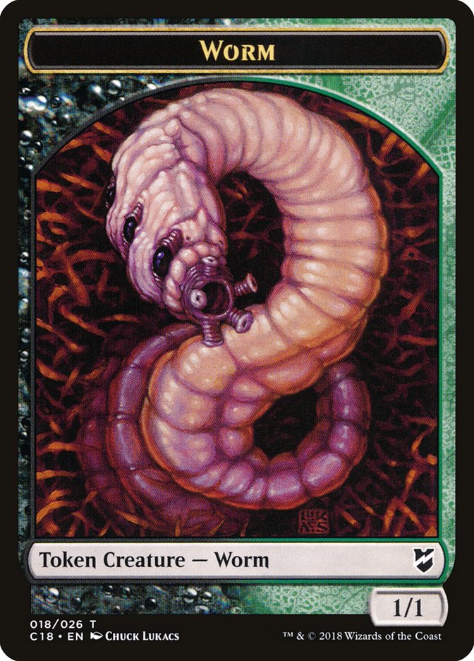 Cat Warrior // Worm Double-Sided Token [Commander 2018 Tokens] | Total Play