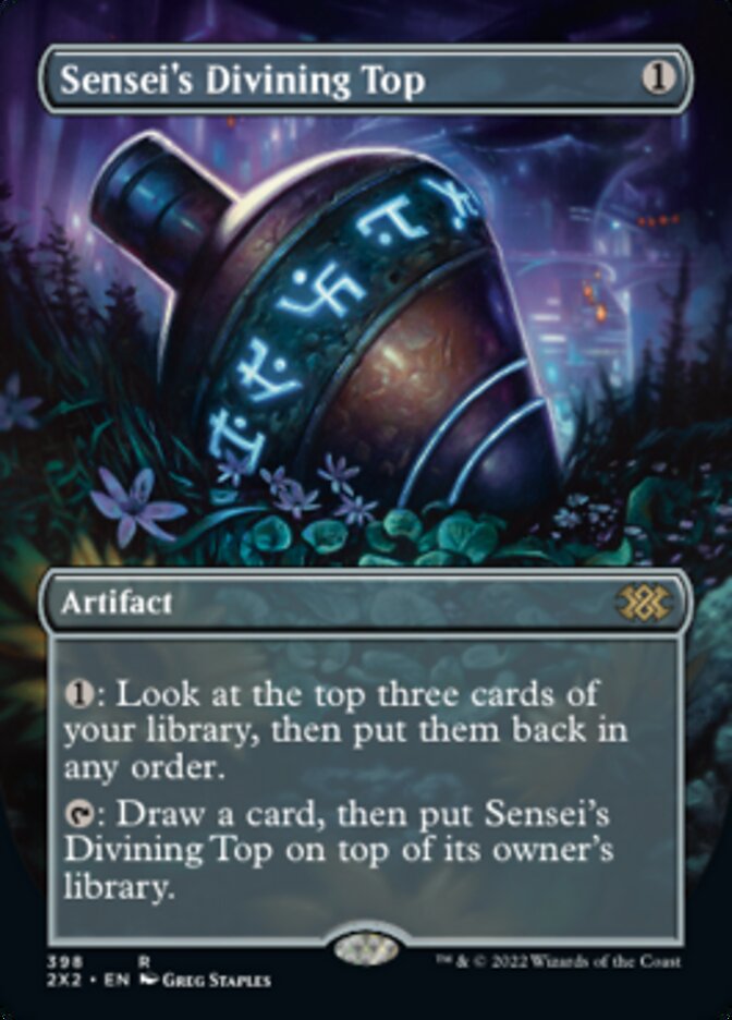 Sensei's Divining Top (Borderless Alternate Art) [Double Masters 2022] | Total Play