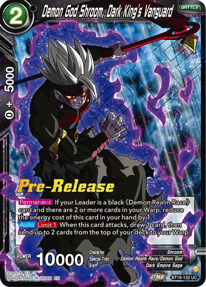 Demon God Shroom, Dark King's Vanguard (BT18-132) [Dawn of the Z-Legends Prerelease Promos] | Total Play
