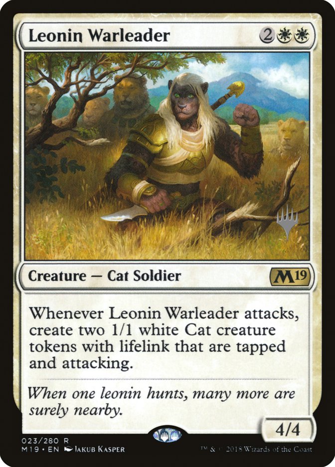 Leonin Warleader (Promo Pack) [Core Set 2019 Promos] | Total Play