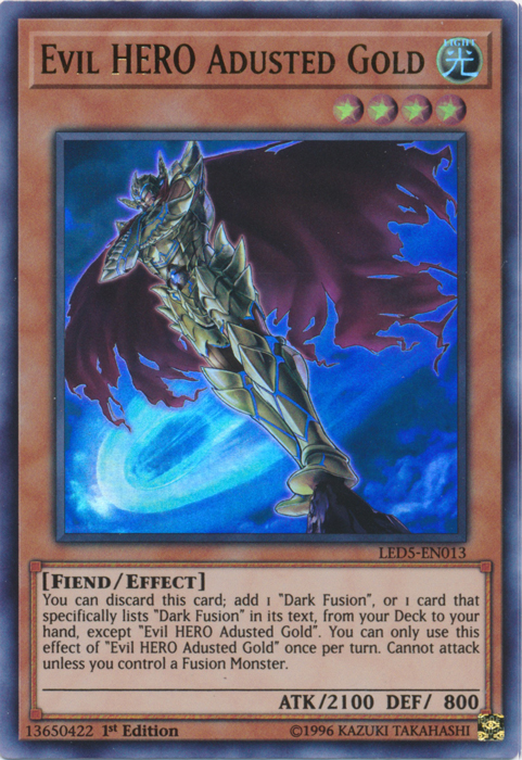 Evil Hero Adusted Gold [LED5-EN013] Ultra Rare | Total Play