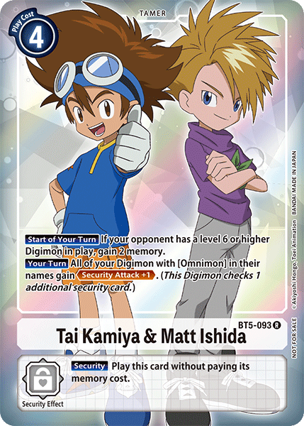 Tai Kamiya & Matt Ishida [BT5-093] (Buy-A-Box Promo) [Battle of Omni Promos] | Total Play