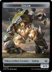 Golem // Clue Double-Sided Token [March of the Machine Commander Tokens] | Total Play