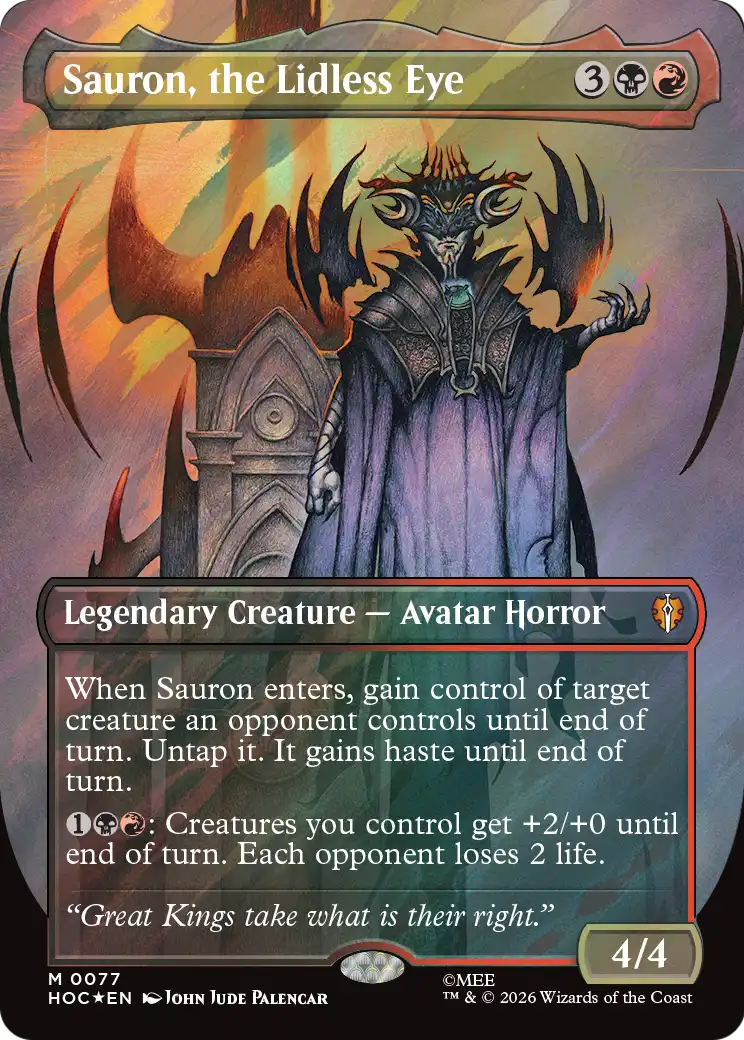 Sauron, the Lidless Eye (Borderless) (Surge Foil) [The Hobbit: Eternal-Legal] | Total Play