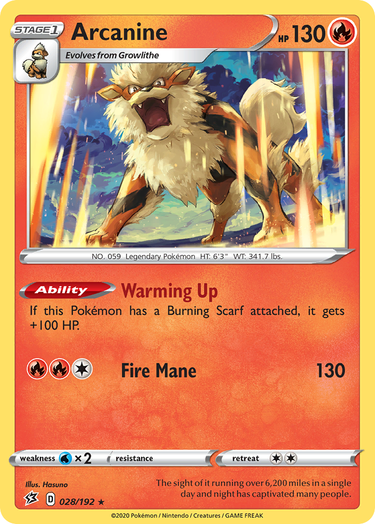 Arcanine (028/192) [Sword & Shield: Rebel Clash] | Total Play