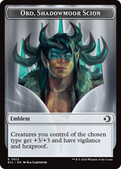 Elk // Emblem - Oko, Shadowmoor Scion Double-Sided Token [Lorwyn Eclipsed Tokens] | Total Play