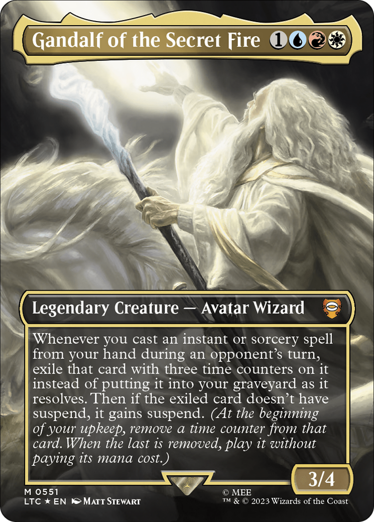 Gandalf of the Secret Fire (Borderless) (Surge Foil) [The Lord of the Rings: Tales of Middle-Earth Commander] | Total Play