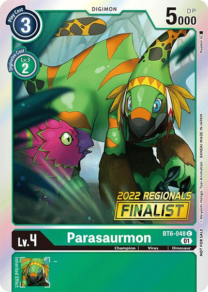 Parasaurmon [BT6-048] (2022 Championship Online Regional) (Online Finalist) [Double Diamond Promos] | Total Play