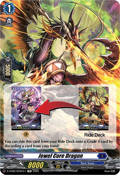 Jewel Core Dragon (Tutorial Card) (D-TD02/003EN-T) [Michiru Hazama -Demonic Jewel Dragon of the Four Flames-] | Total Play