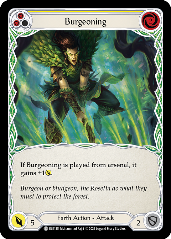 Burgeoning (Yellow) [ELE135] (Tales of Aria)  1st Edition Rainbow Foil | Total Play